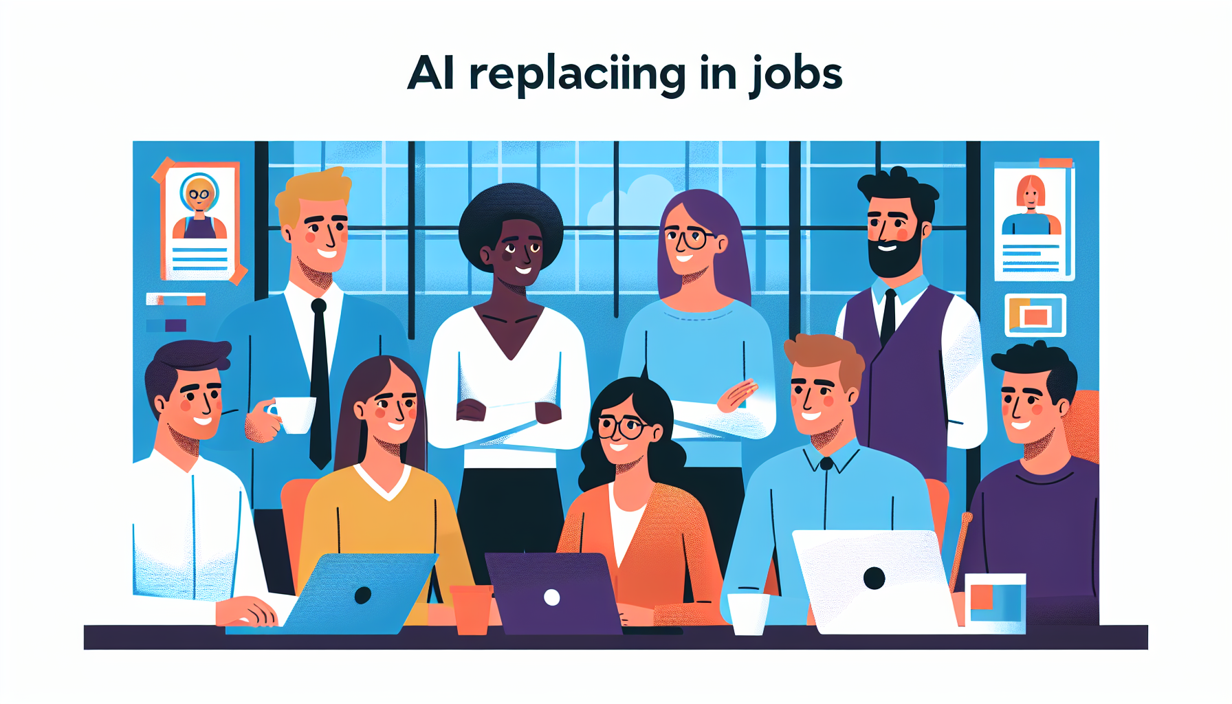 Team collaboration on AI-related tasks in a UK office