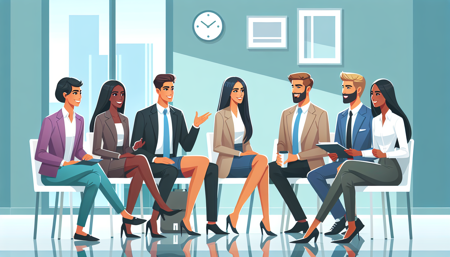 Professionals discussing AI job impacts in a casual setting