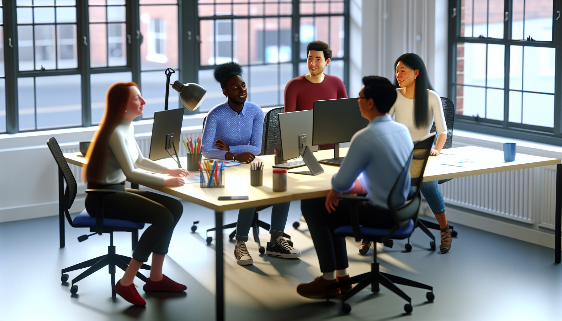 UK office team engaged in a collaborative meeting