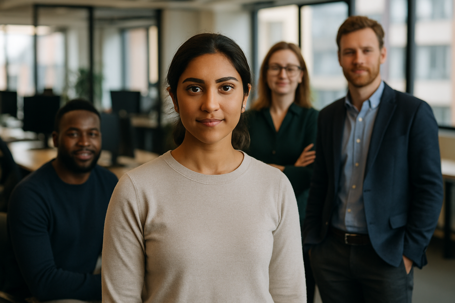 British professionals in a modern office discussing Toxicologist UK