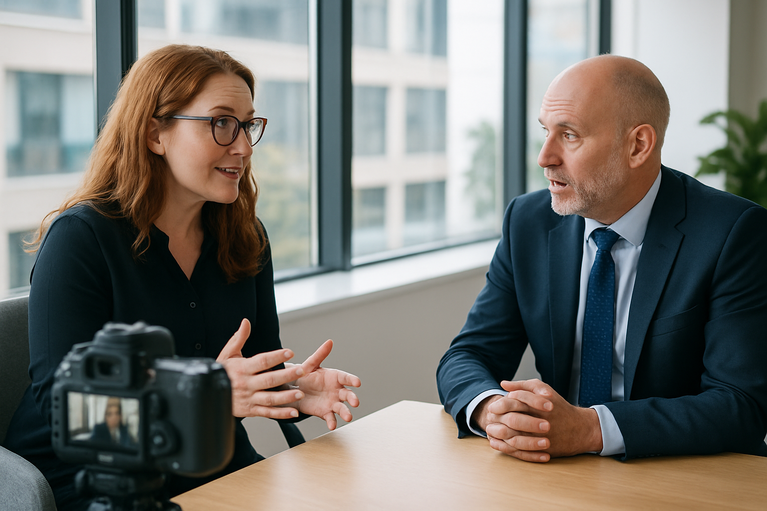 Two UK professionals discussing career next steps for field service engineer UK