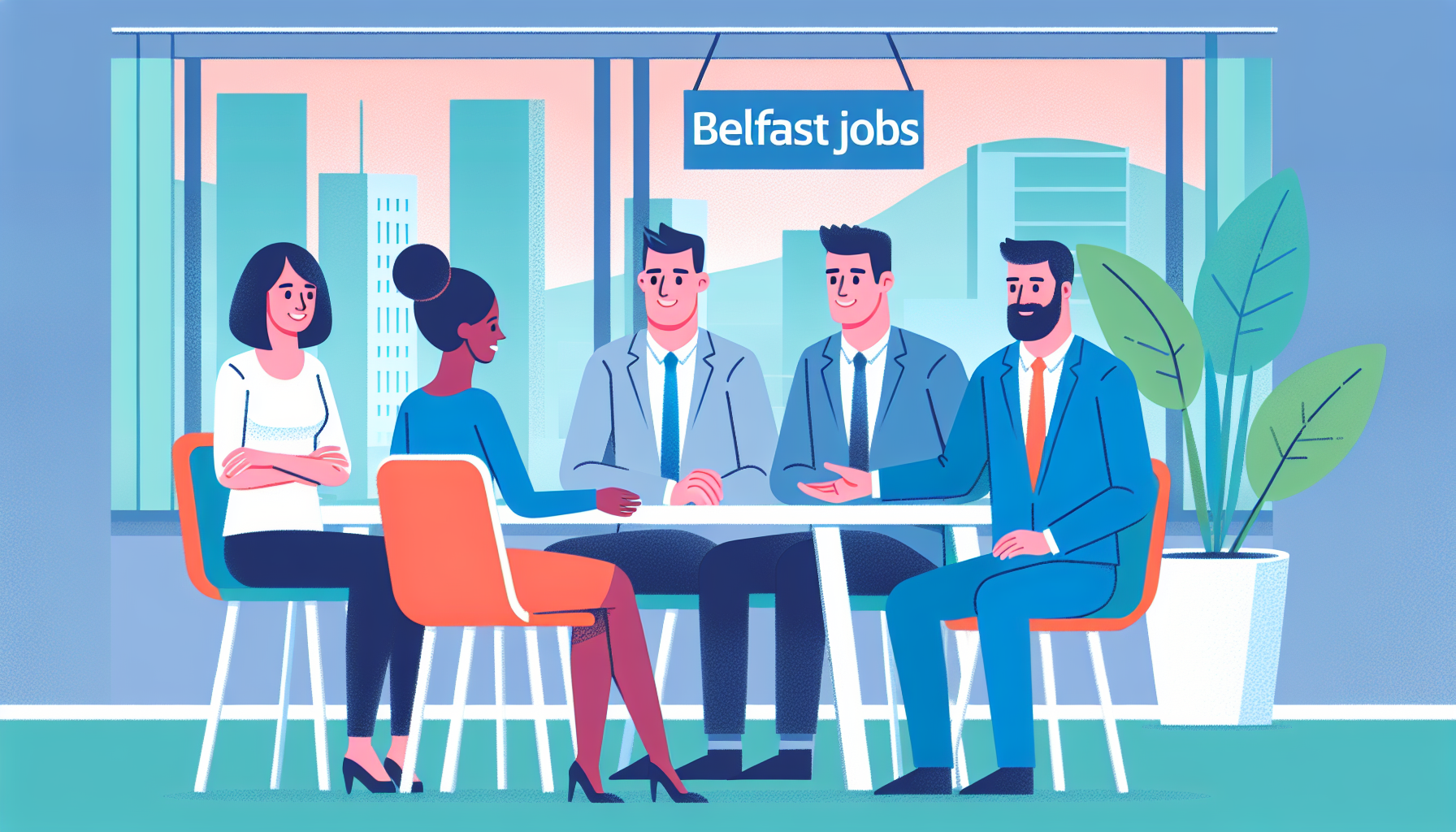 Professionals in relaxed discussion in office