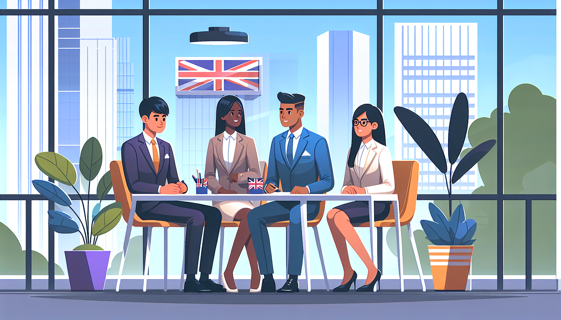 UK professionals discussing Boomerang employee topics