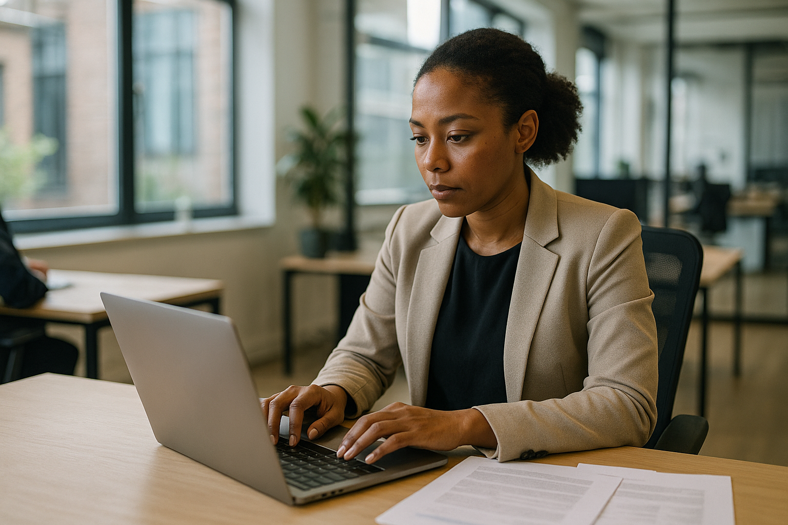 UK professional preparing career documents for civil service HEO role