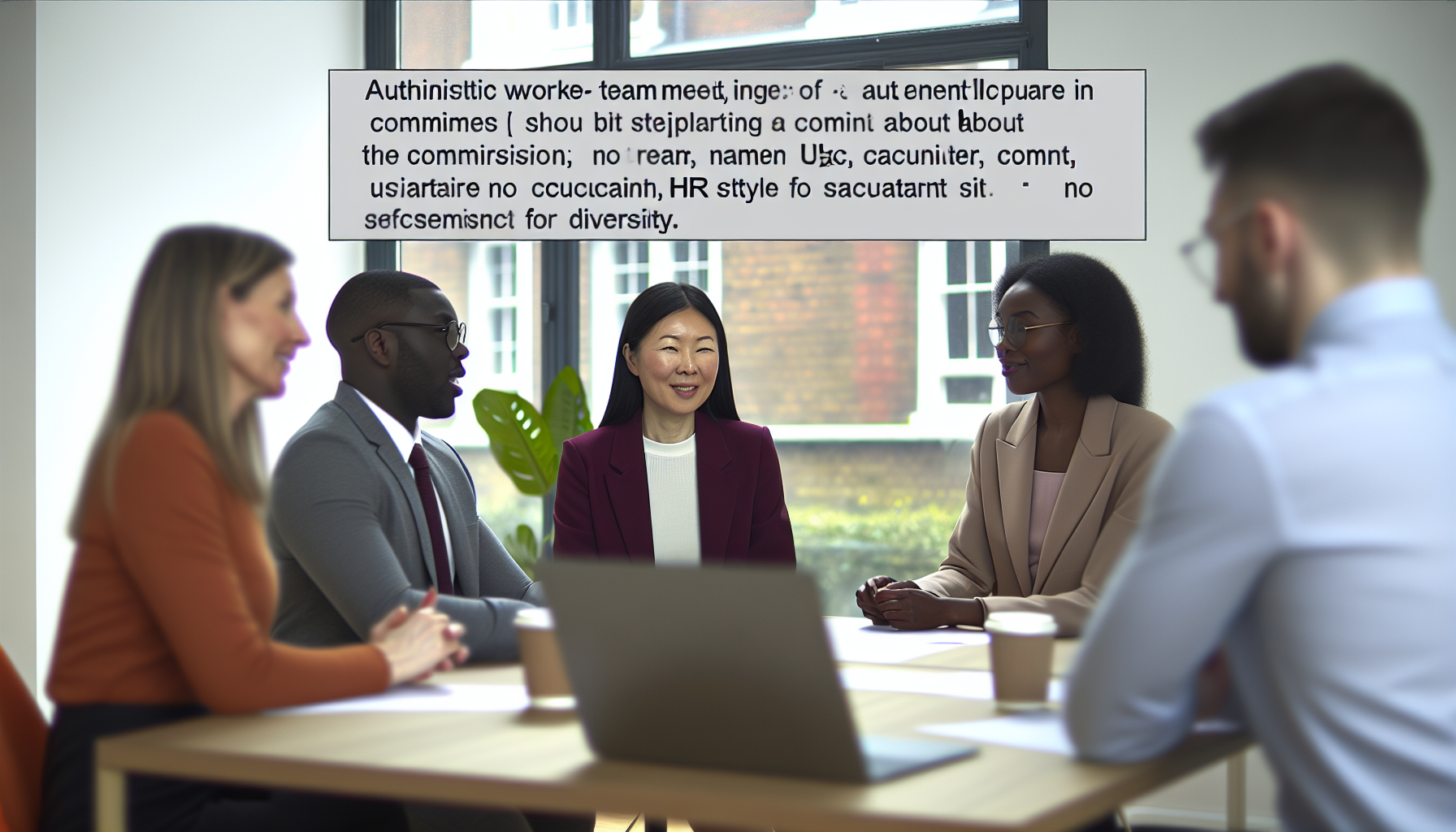 UK workplace team meeting in a modern office