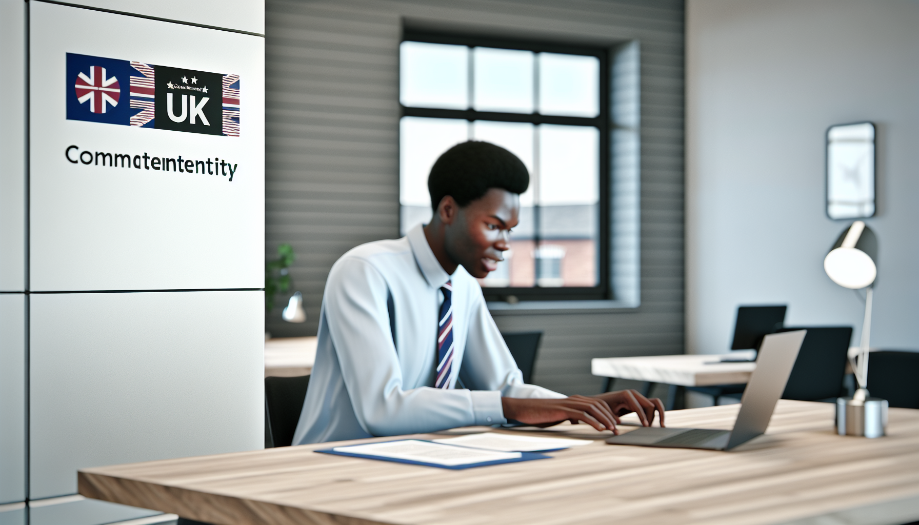 UK professional at desk preparing for competency-based interview