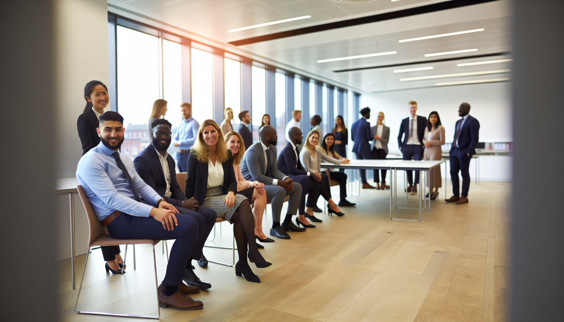 British professionals discussing CV strategies in a modern office