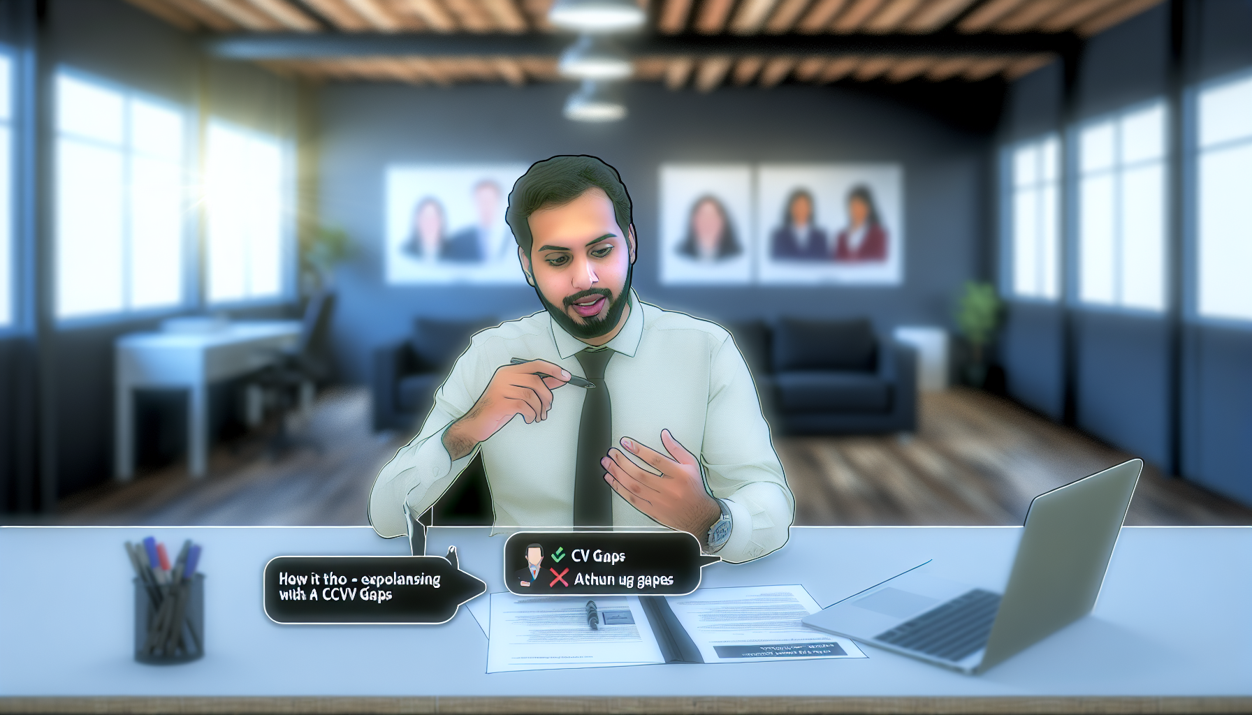 UK professional focused on work at desk