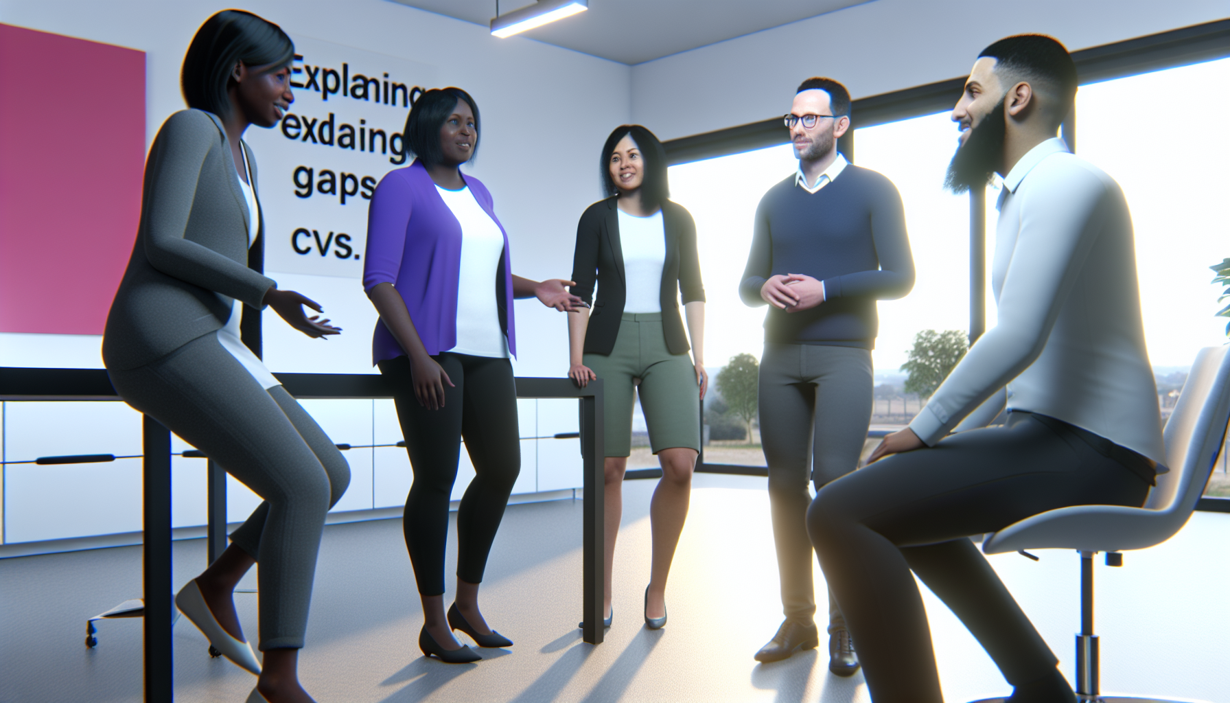 Diverse team in collaborative discussion in UK office