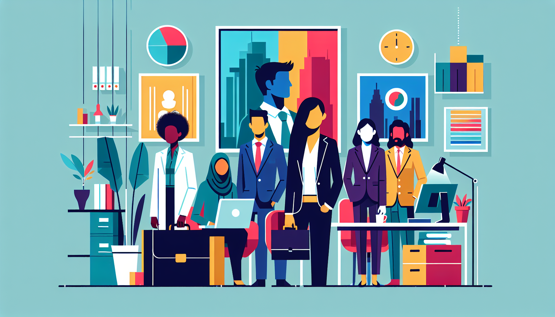UK professionals in an office discussing career advice