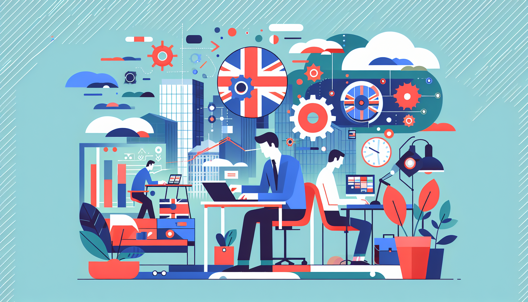 UK professional working on demotion-related task.