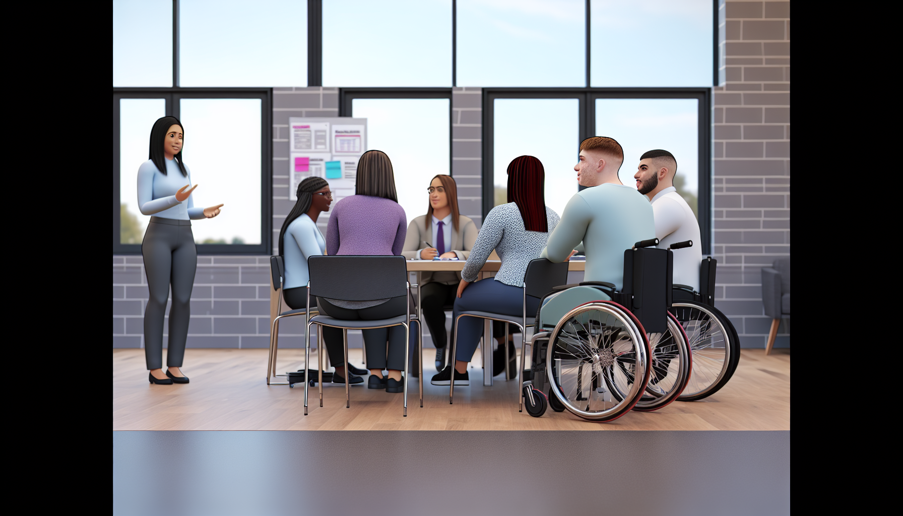 Team meeting with diverse UK professionals in modern office