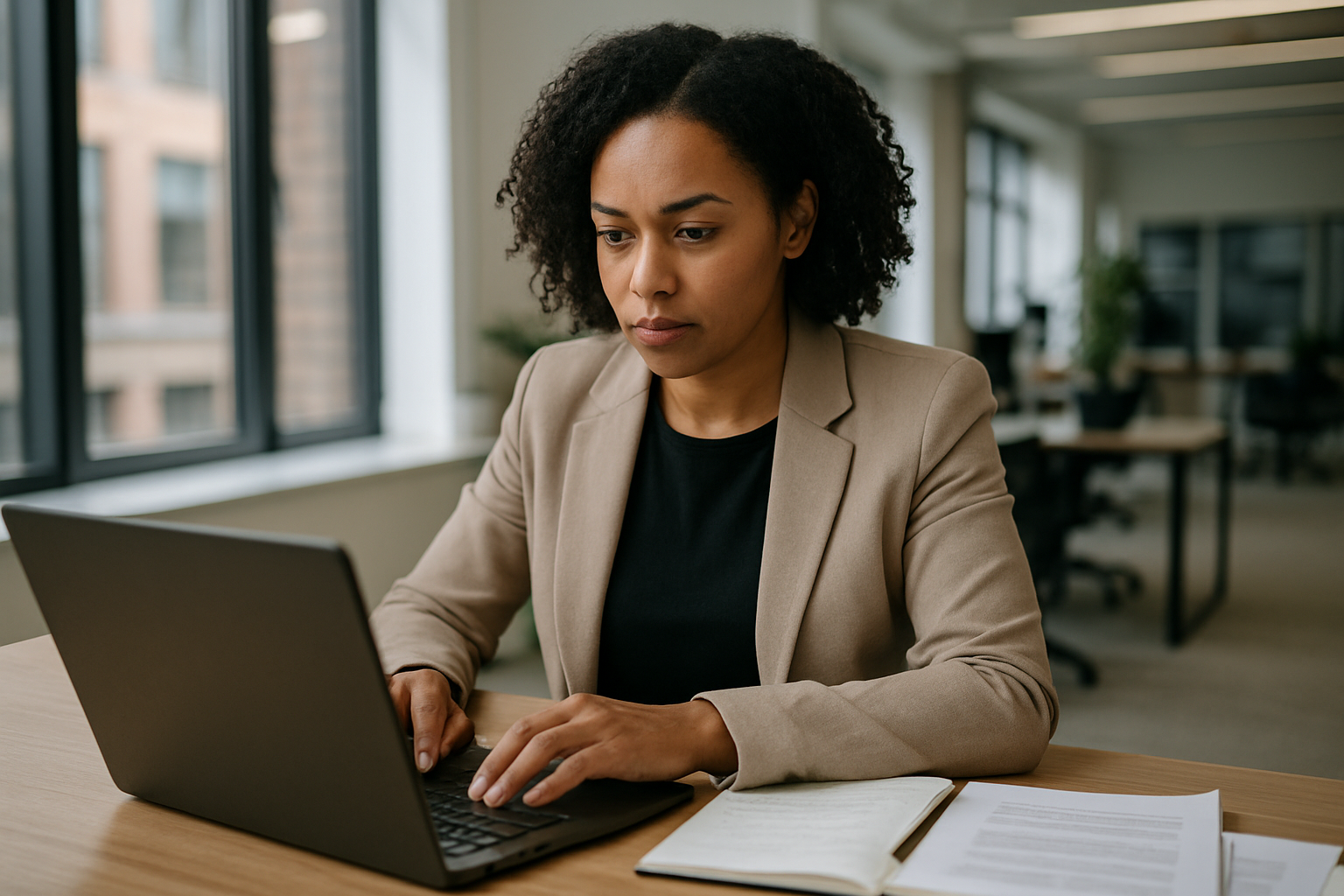 UK professional preparing career documents for purpose driven work