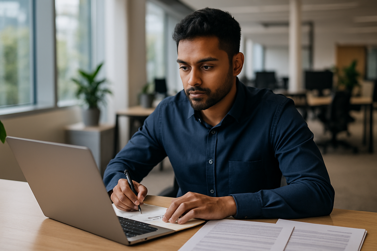 UK professional preparing career documents for UK visa sponsorship jobs