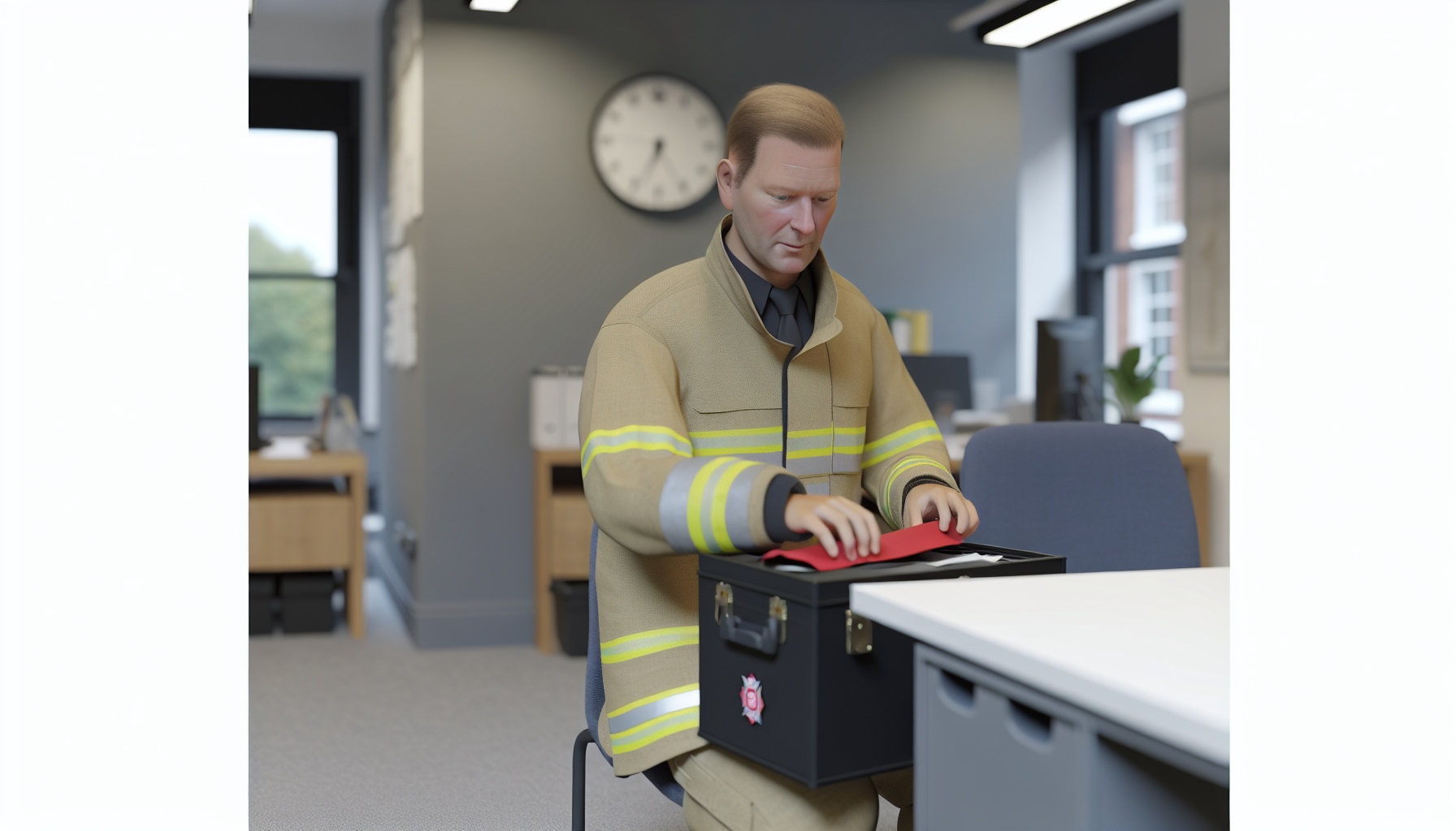 UK professional working individually at a tidy desk