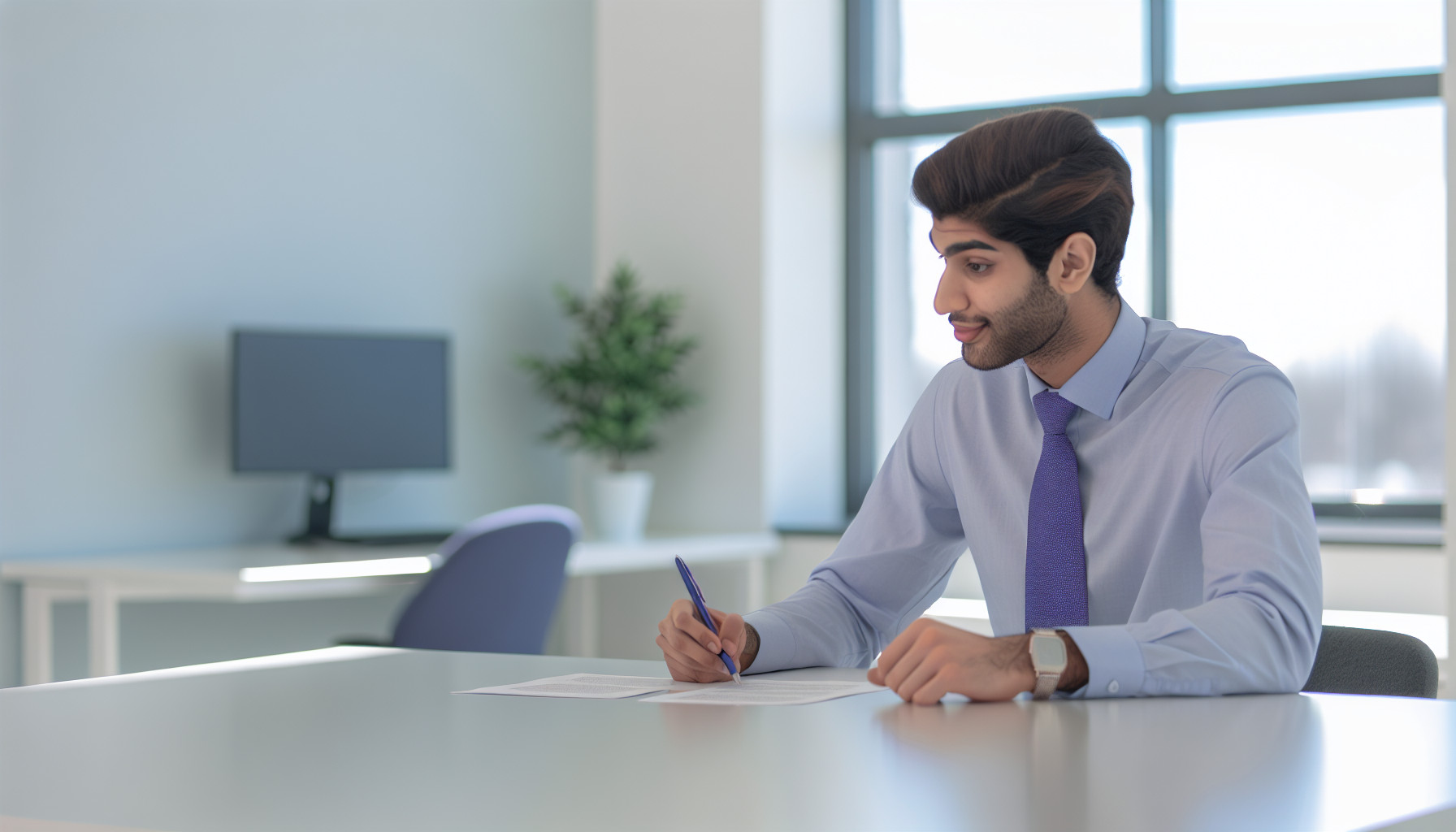 UK professional concentrating on flexible work application task