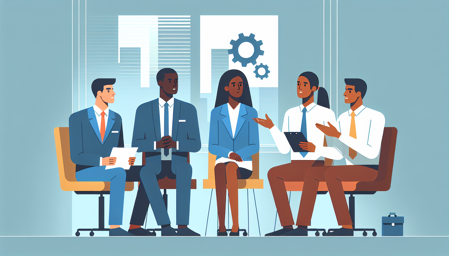 Diverse UK professionals in a modern office setting