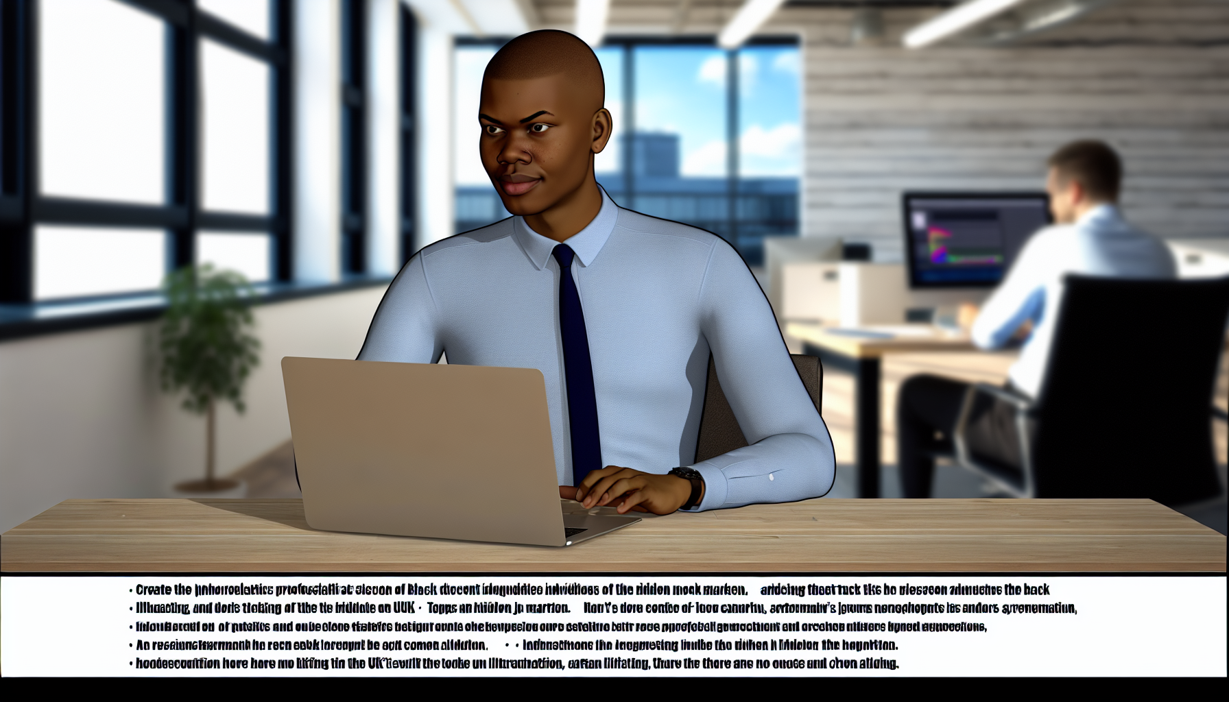 UK professional working individually at a desk in modern office