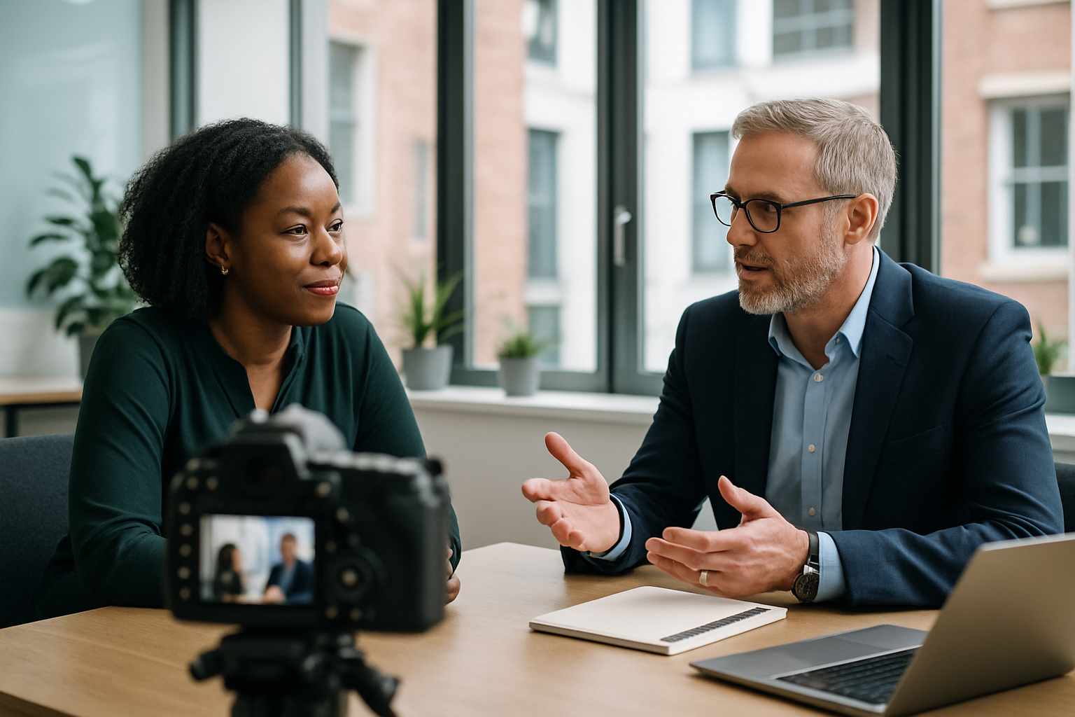 Two UK professionals discussing career next steps for Chairperson UK