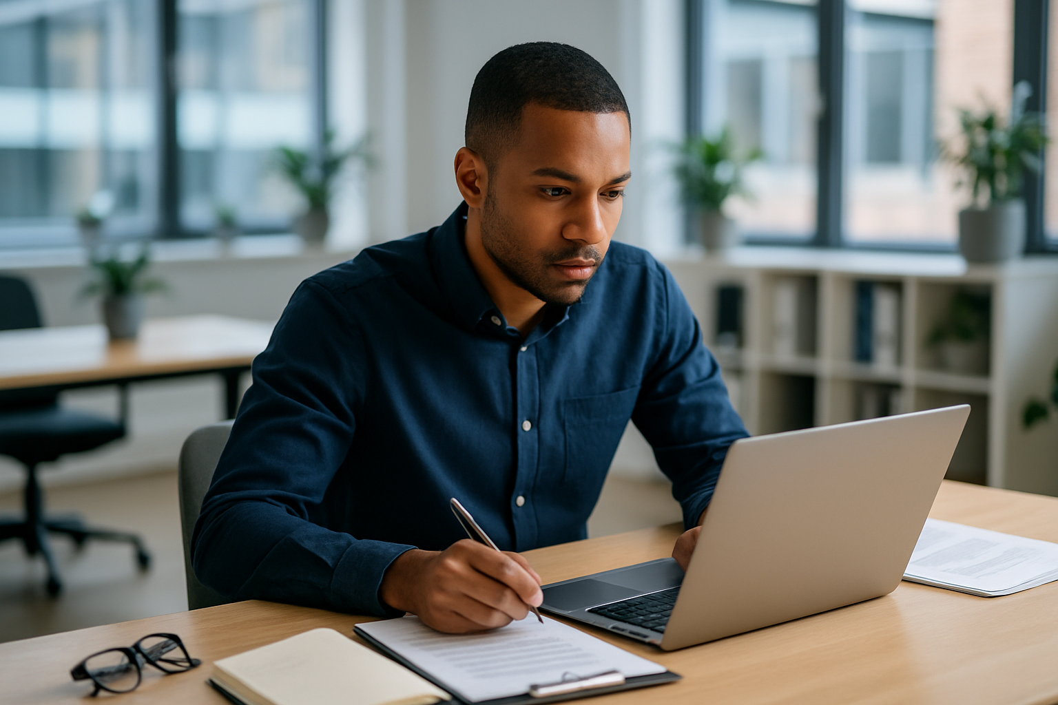 UK professional preparing career documents for Social media manager UK