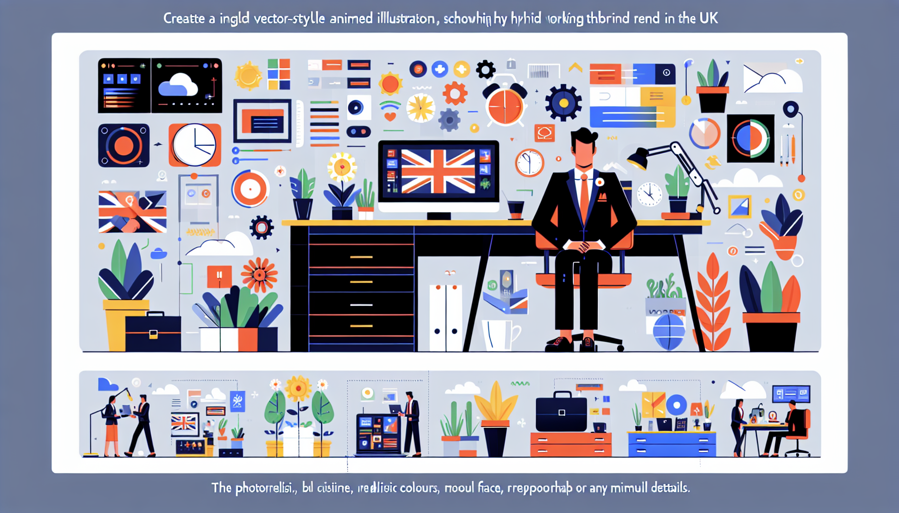 Single UK professional working on hybrid task