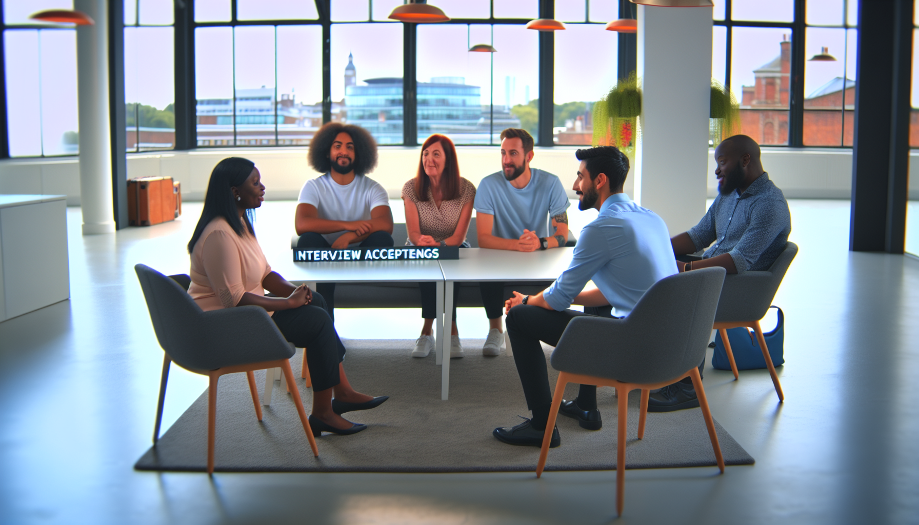 Team collaborating on interview acceptance strategies