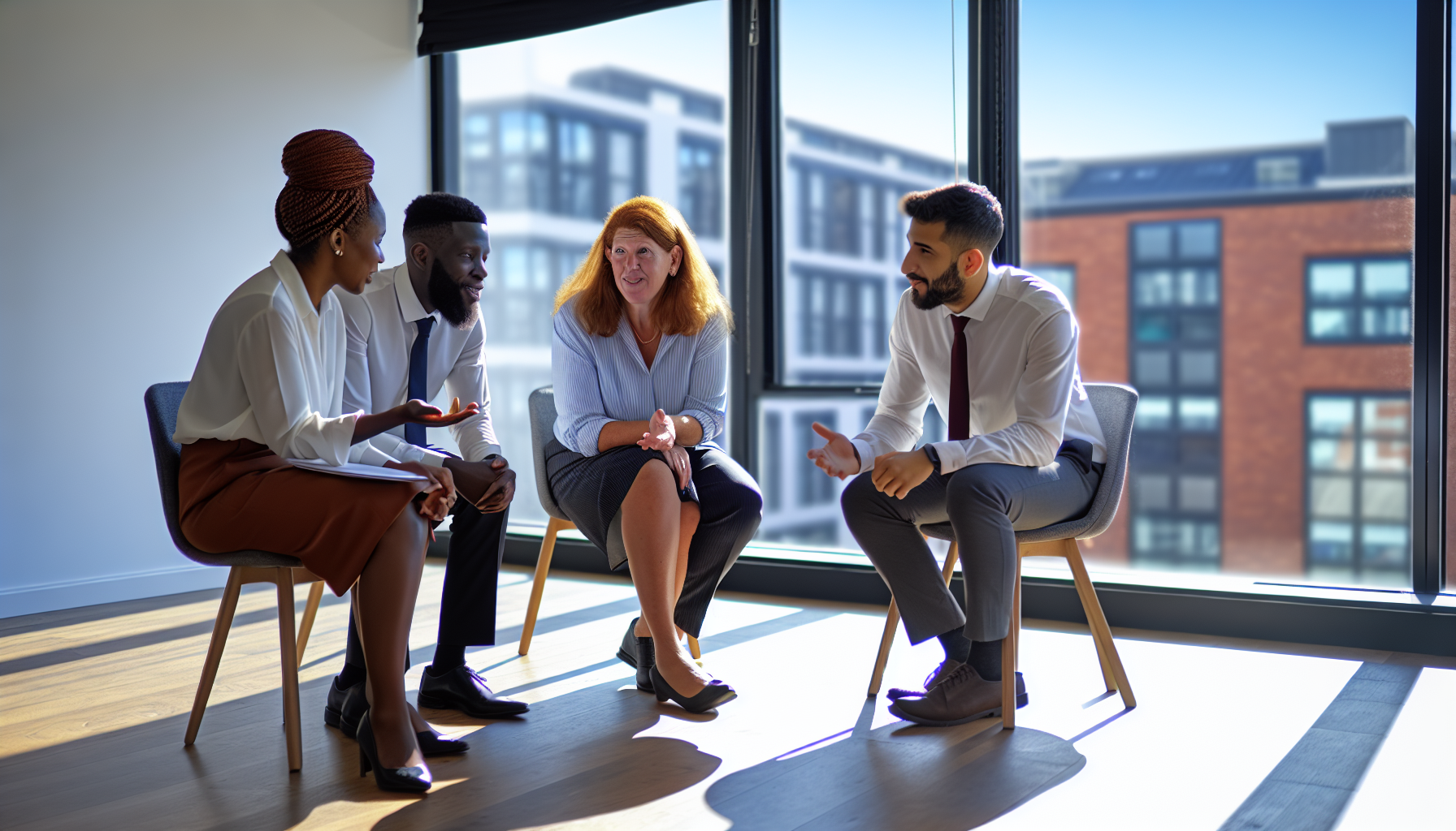 Team meeting discussing London pay supplement