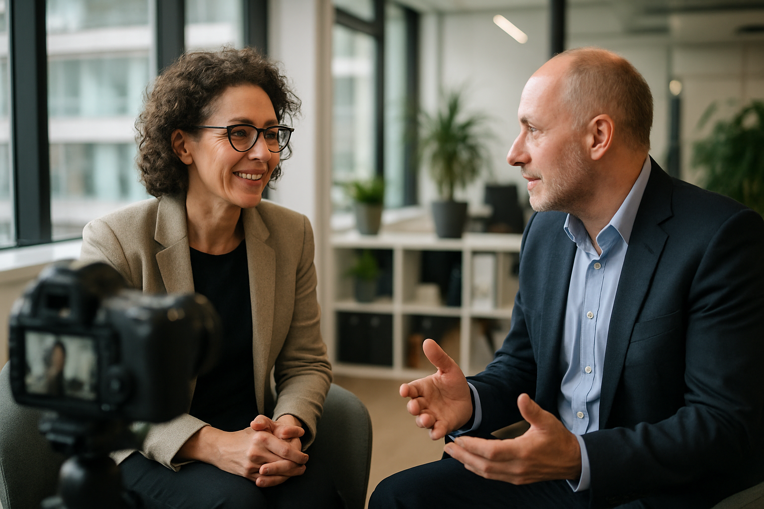 Two UK professionals discussing career next steps for driver CPC