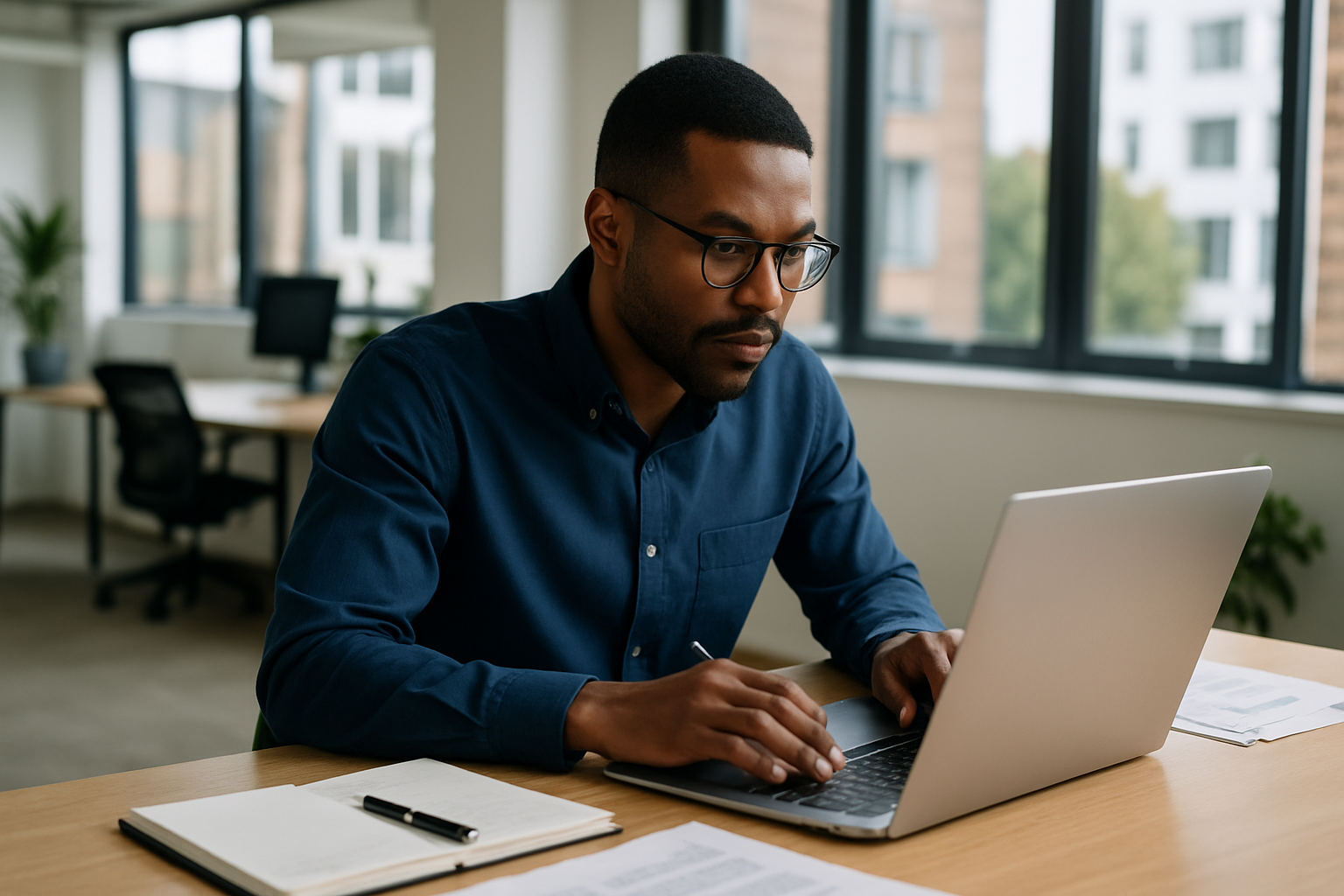 UK professional preparing career documents for work shadowing