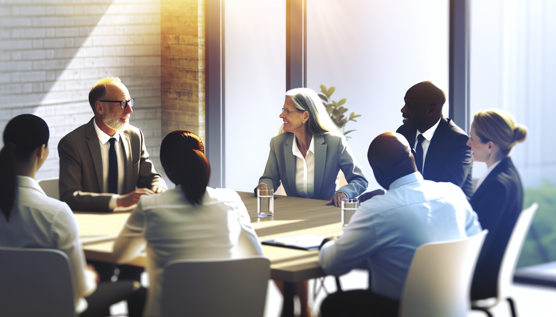 UK workplace team meeting with diverse professionals