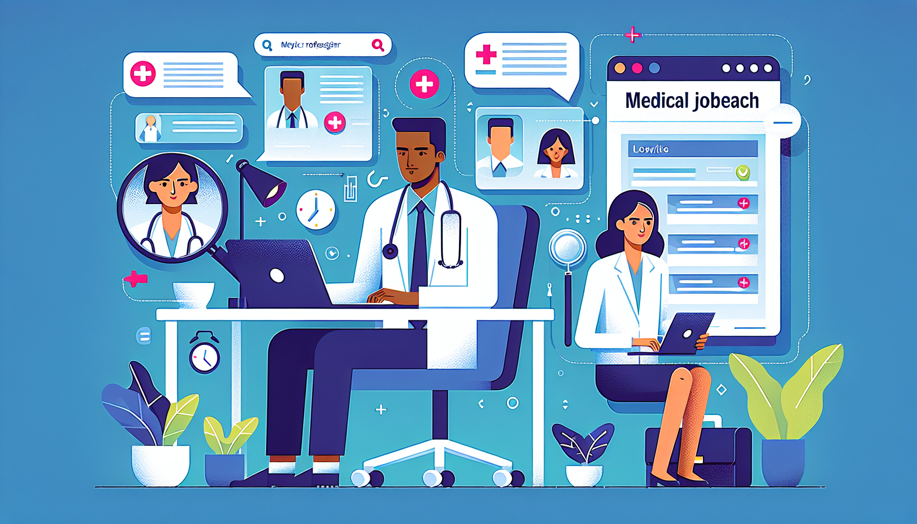 Single UK professional working on NHS Jobs website activity
