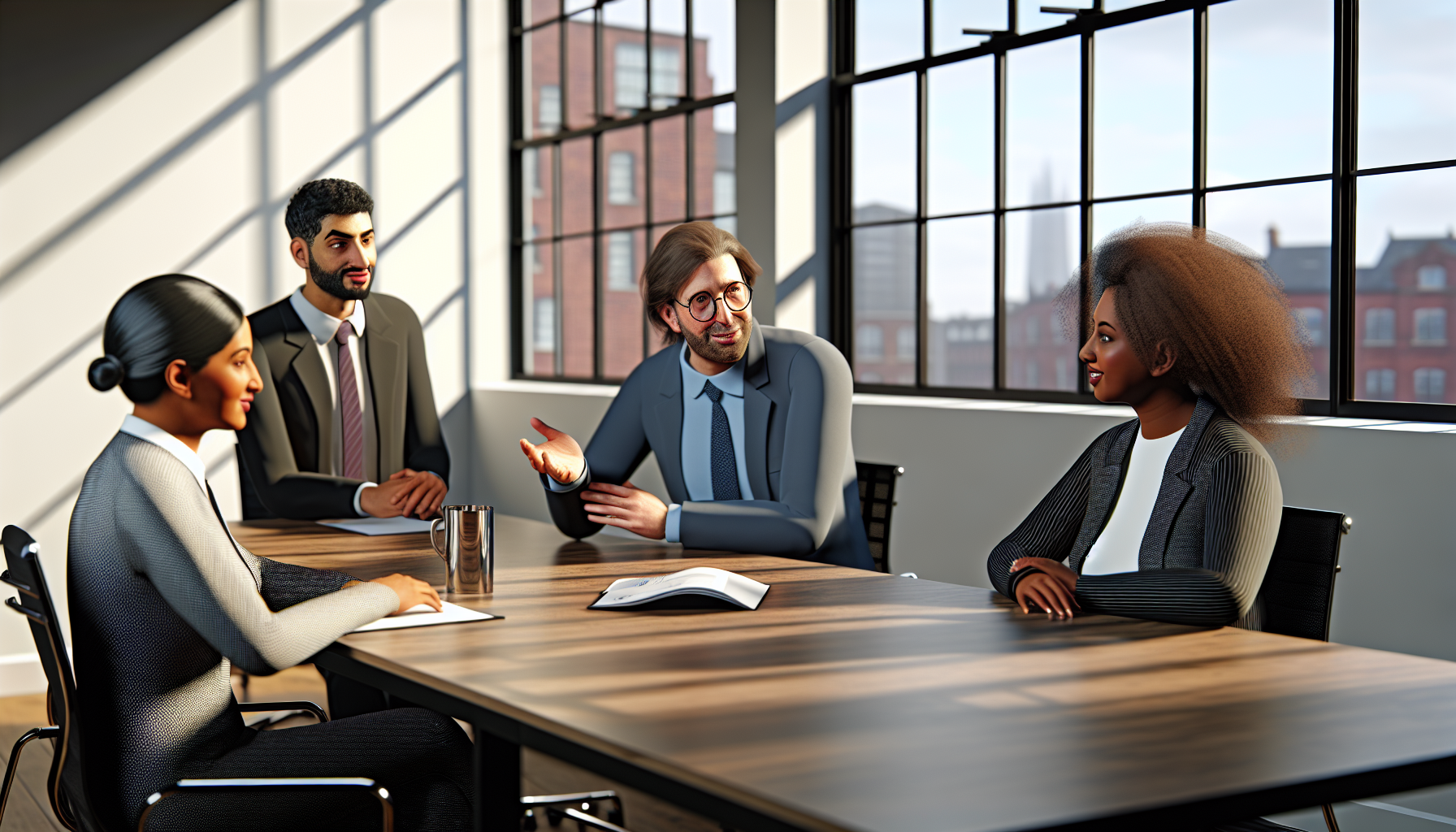 UK team meeting discussing annual pay rise strategies