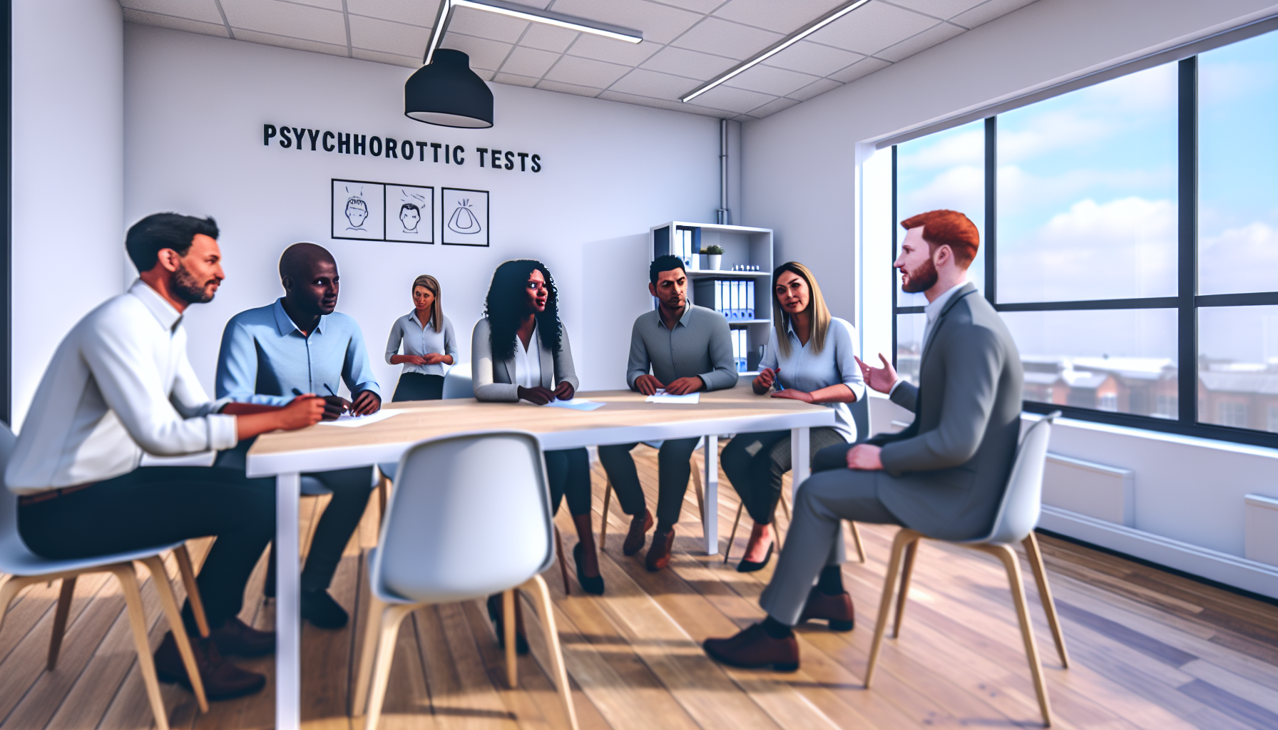Professionals in a collaborative office discussion