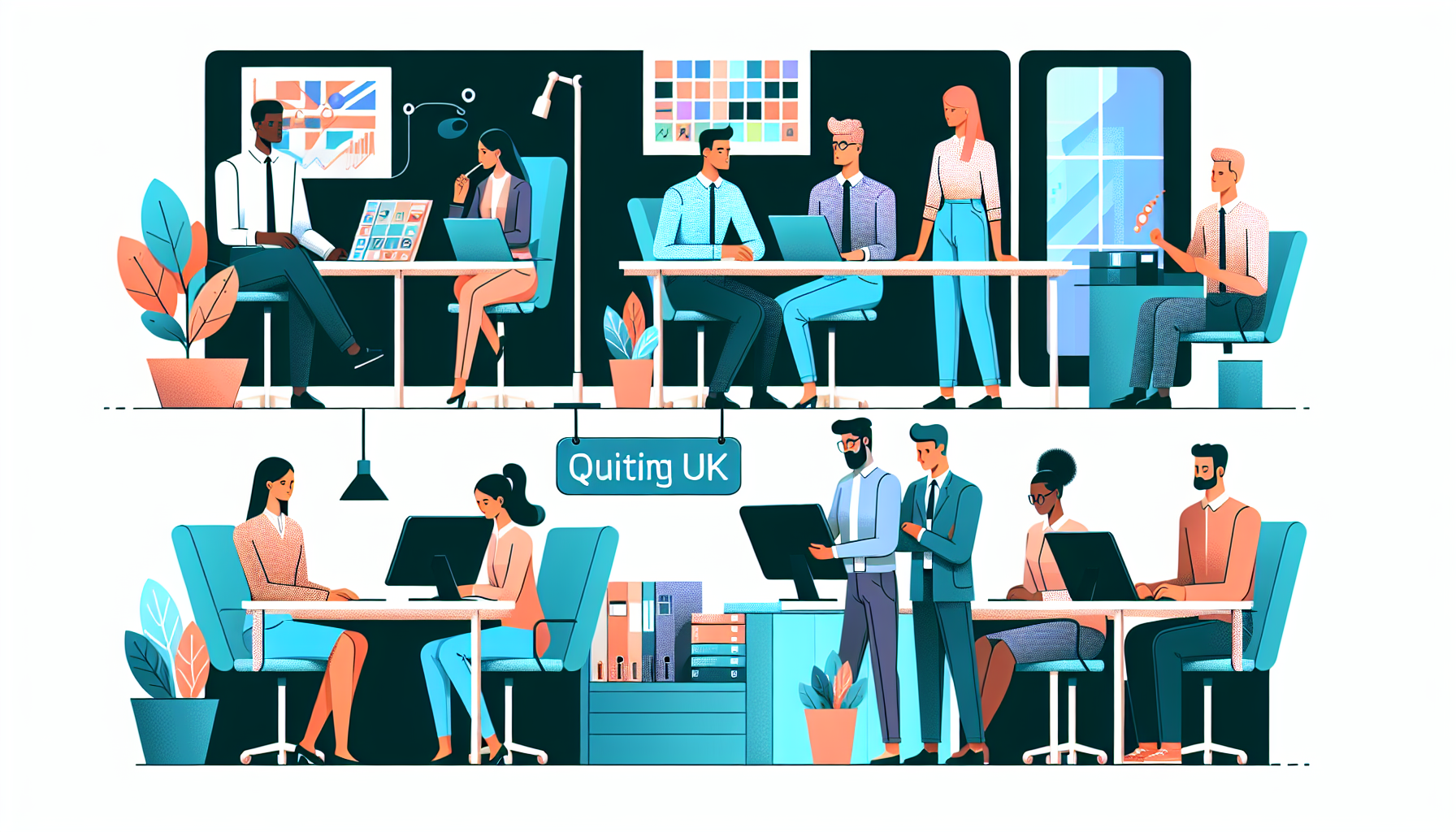 Team collaboration in a UK workplace