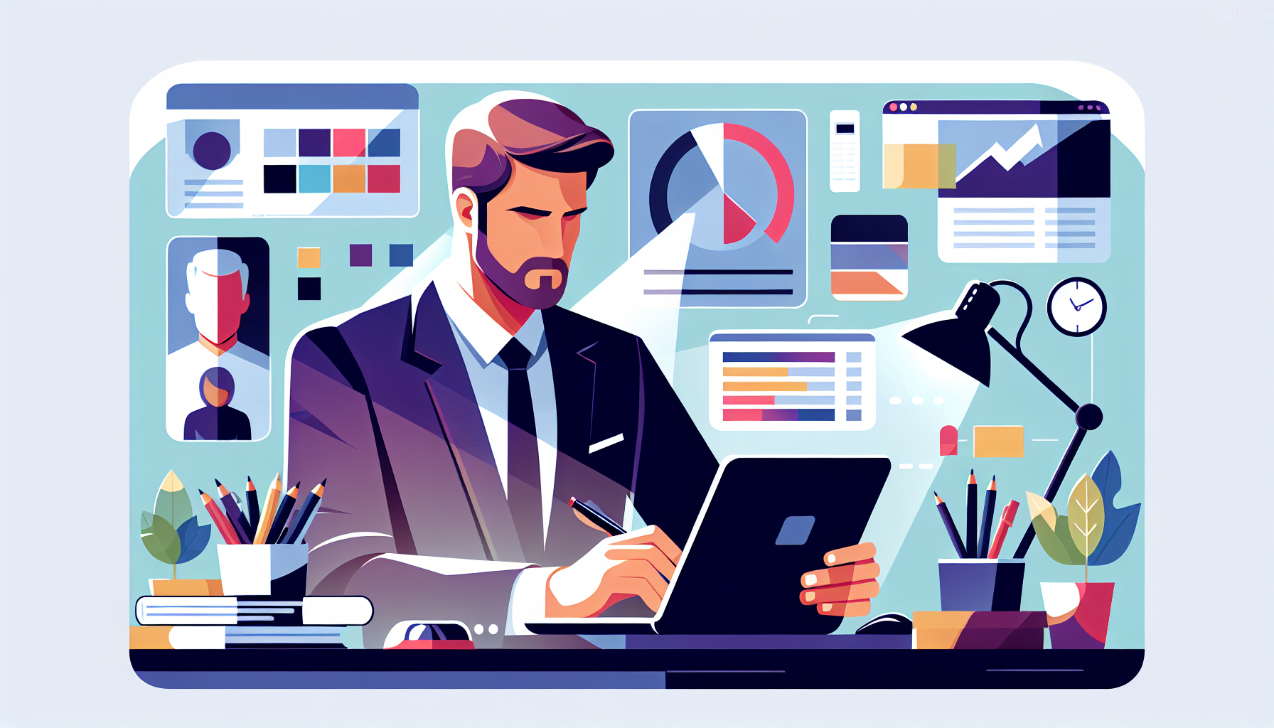 Individual UK worker focusing on tasks