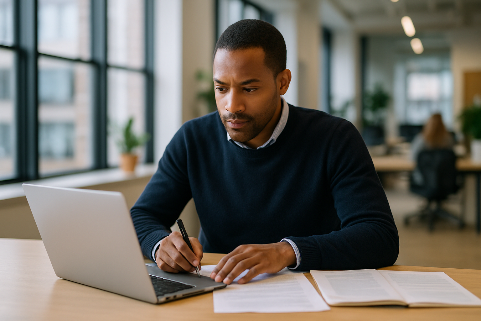 UK professional preparing career documents for retraining UK
