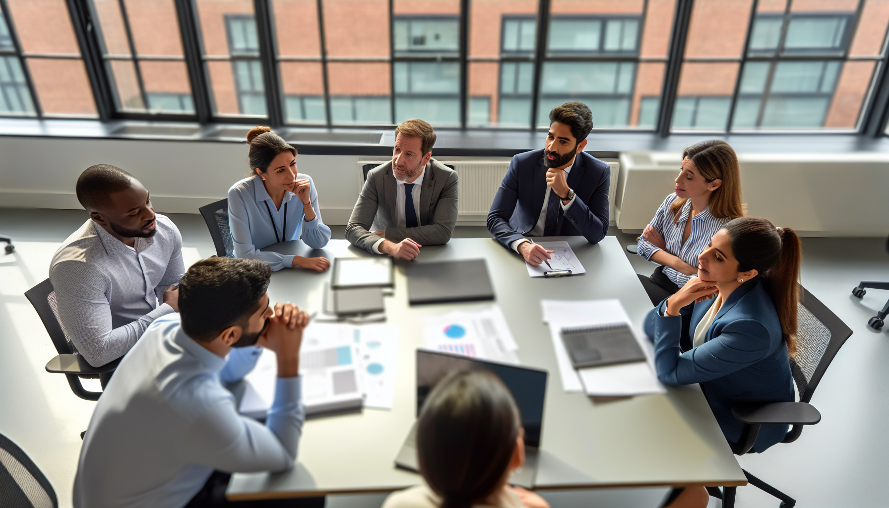 Team meeting in a modern UK office