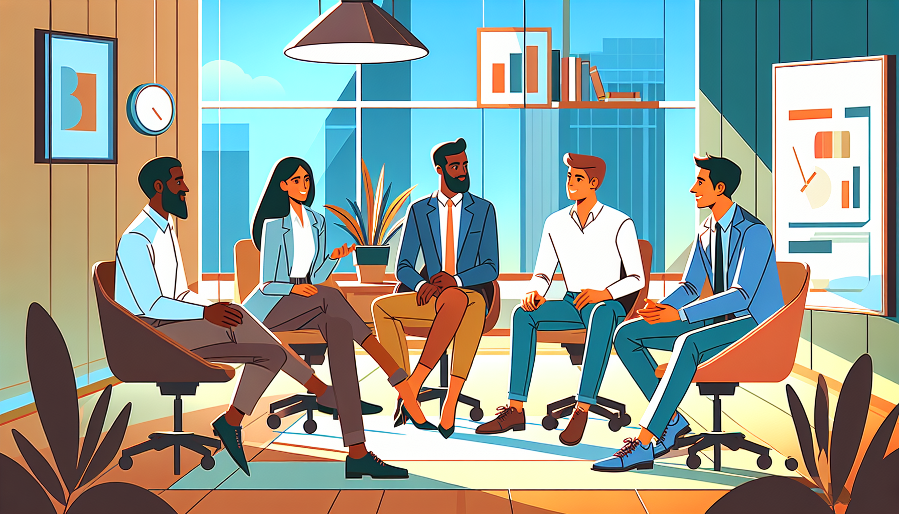 Group of UK professionals in discussion