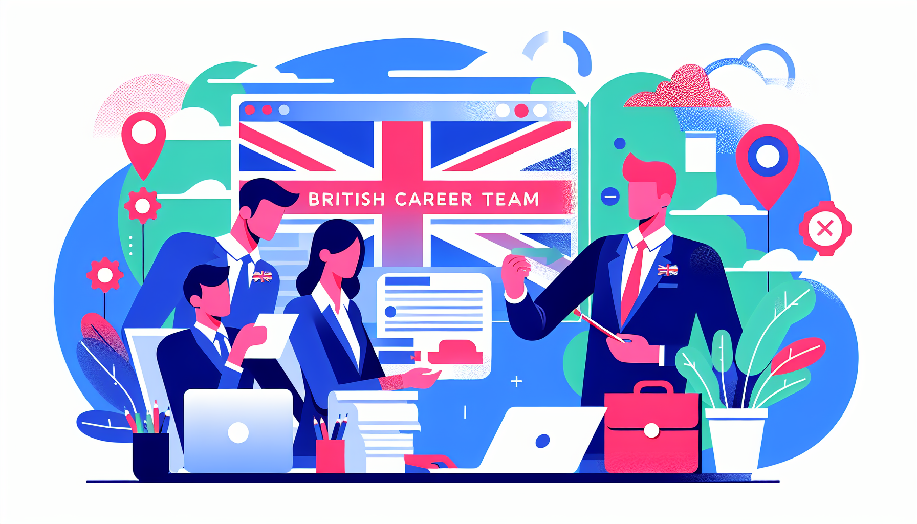 UK workplace team collaborating on tasks