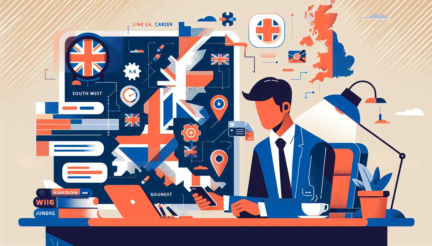 Single UK professional working on a task