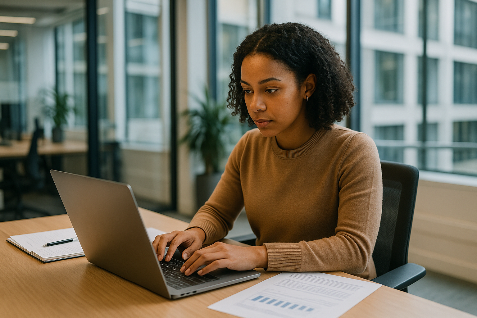 UK professional preparing career documents for UK family visa work