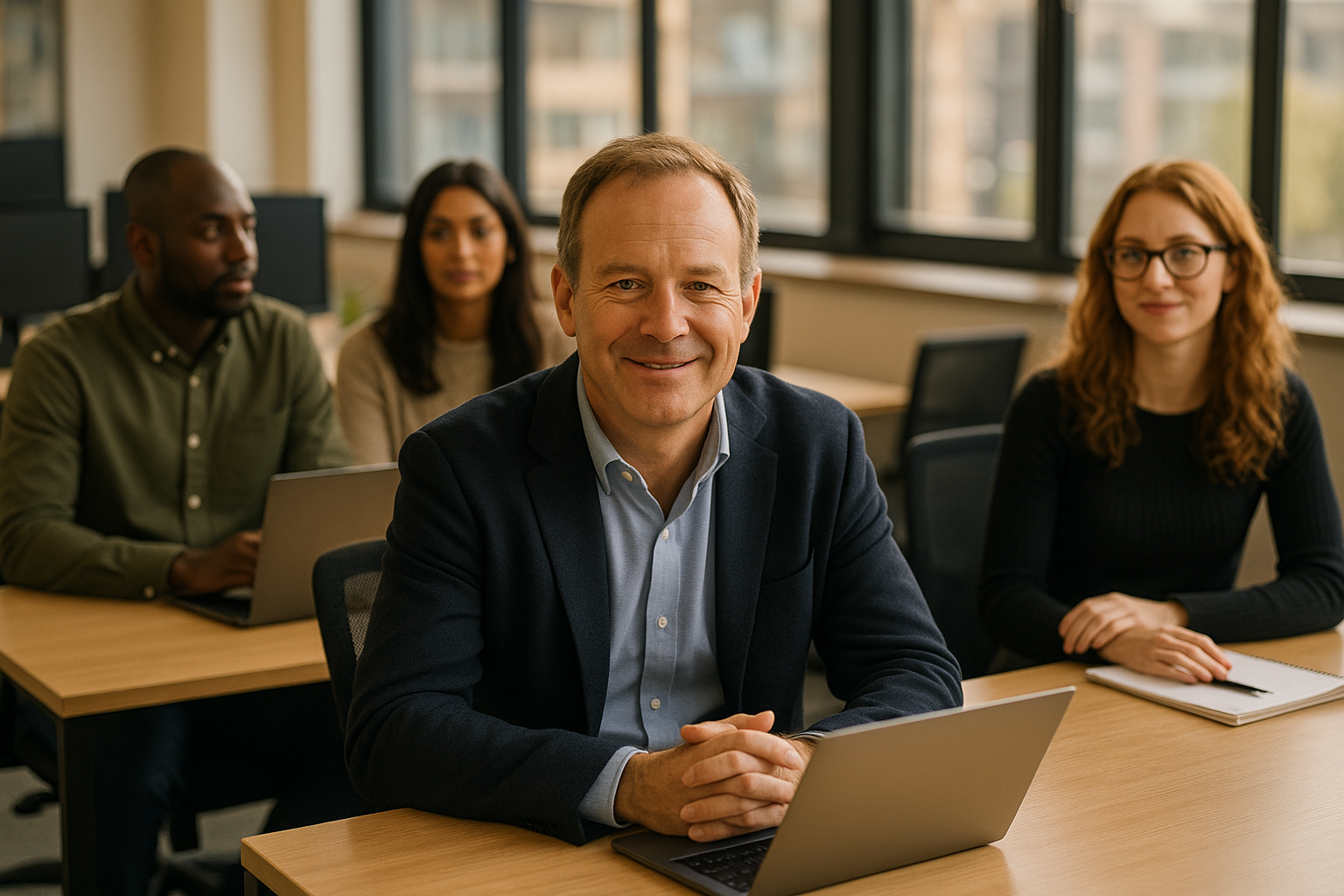 British professionals in a modern office discussing Directors loan UK