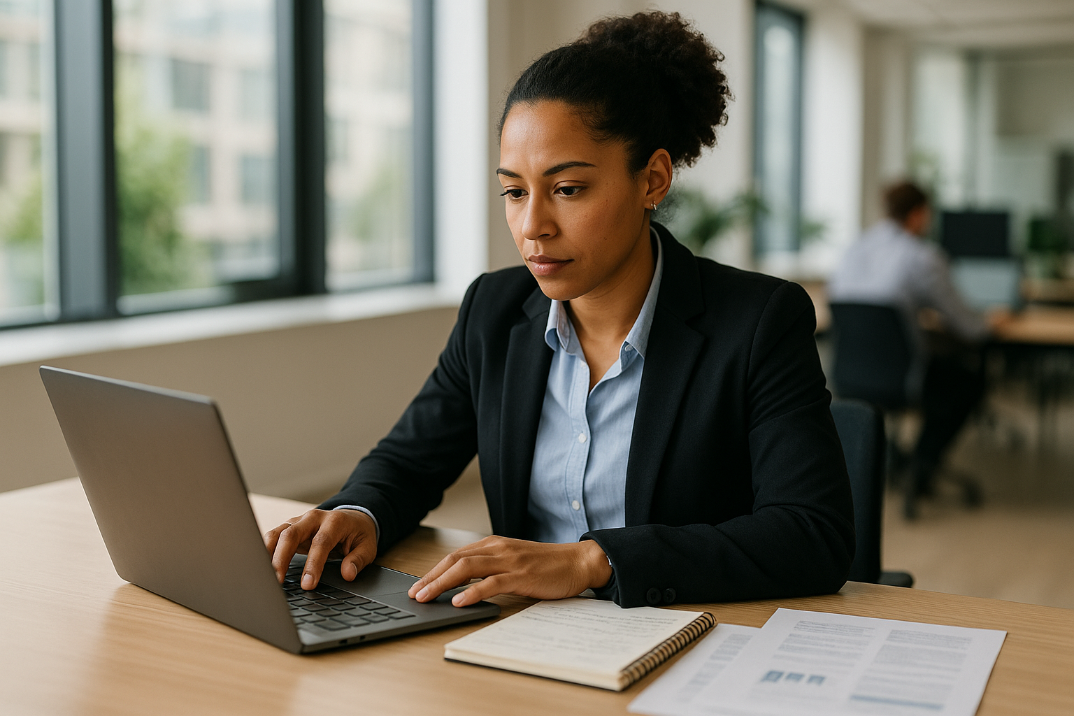 UK professional preparing career documents for personality test work